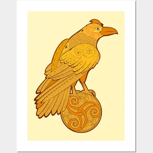 Magic gold crow Posters and Art